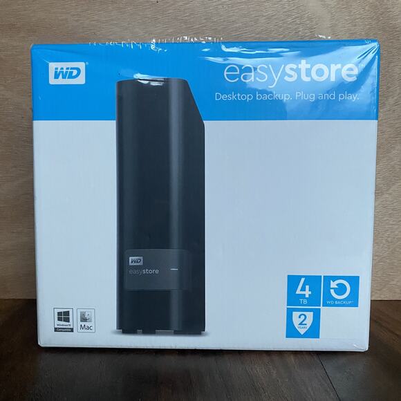 New Western Digital Easystore 4TB External USB 3.0 Desktop Hard Drive Backup - Picture 1 of 8